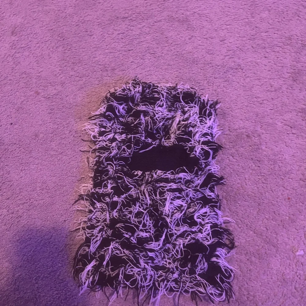 Black and White Knit Balaclava
